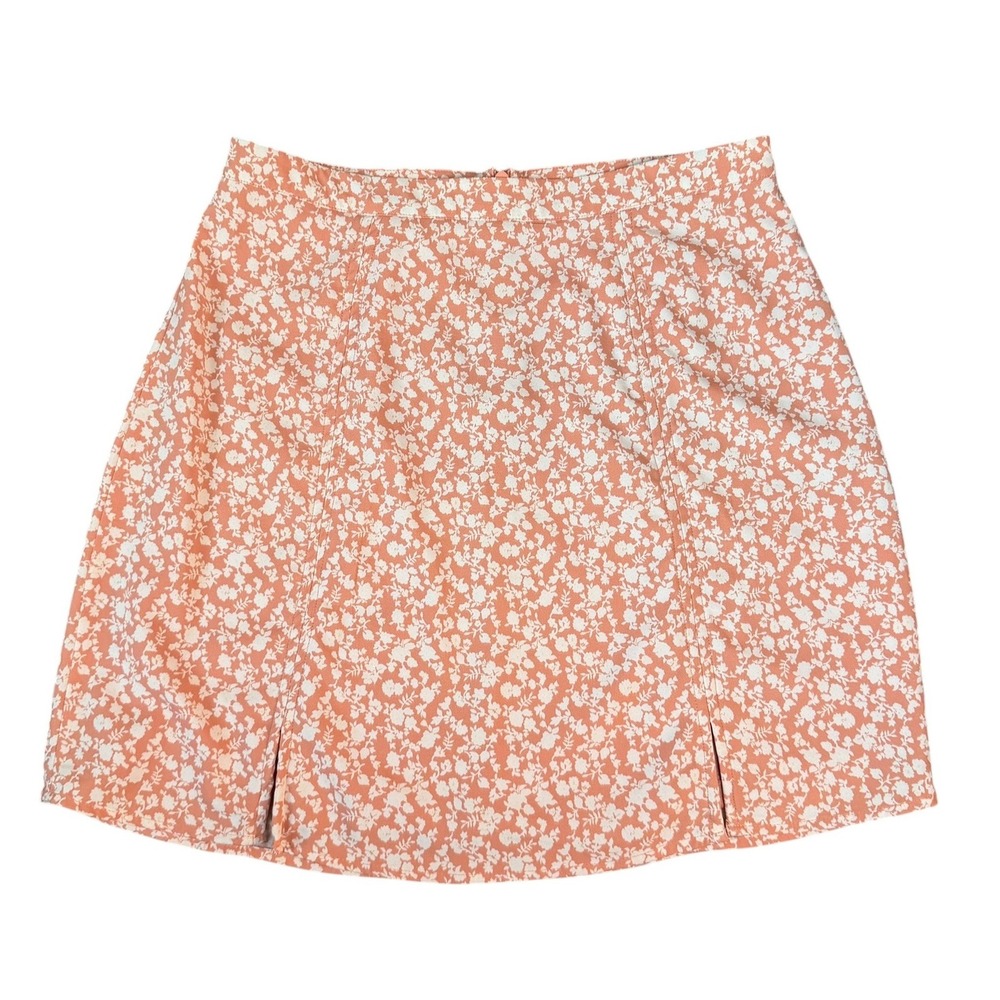 AND NOW THIS Ditsy Floral Mini Skirt Size Medium Front Slits Coquette Soft Girl